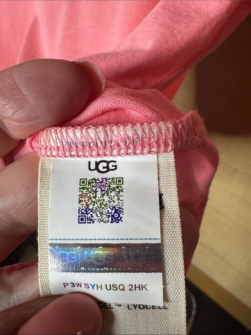 NWOT UGG Brinlee Pink Organic Cotton Tee XS Soft Crewneck T-Shirt - Picture 6 of 9